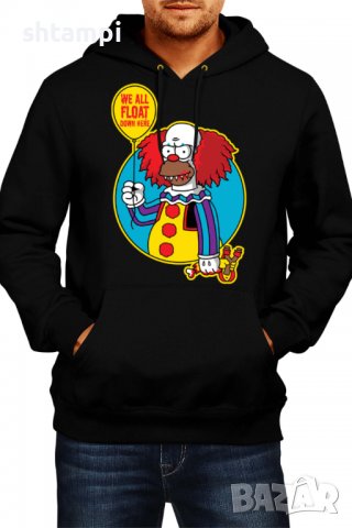 Мъжки Суитчър/Суитшърт  Simpsons Krusty The Clown Pennywise 02,Halloween,Хелоуин,Празник,Забавление,, снимка 1 - Суичъри - 38161059
