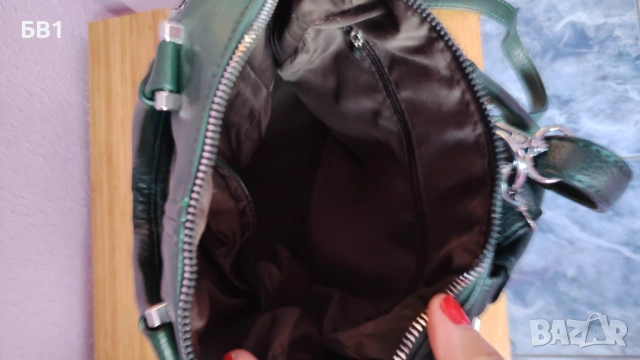 Дамска кожена раница , снимка 3 - Раници - 53340210