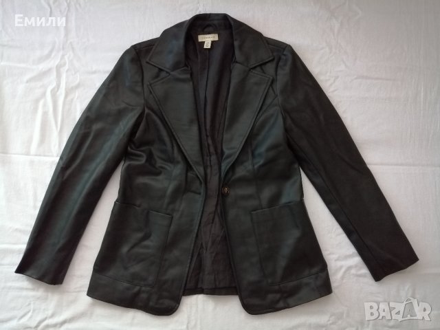 Topshop дамско кожено яке - блейзър в черен цвят р-р S (EU 36), снимка 13 - Якета - 43493473