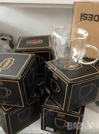 Стъклена чаша за кафе с двойно дъно 200ml