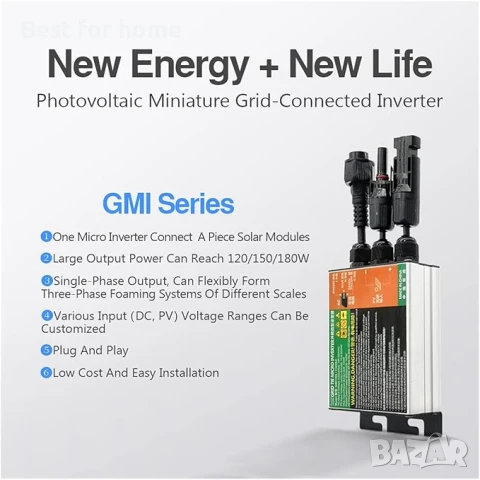 120W 150W 180W Соларен фотоволтаичен мрежов микро инвертор, снимка 4 - Друга електроника - 50830219