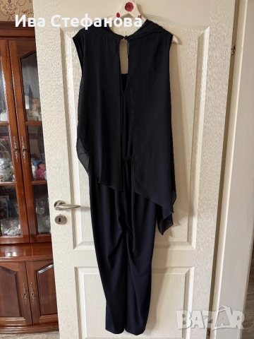 Нов разкошен черен парти официален гащеризон трико с шифон воал  Л /ХЛ размер , снимка 4 - Гащеризони - 52794962