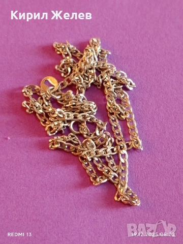 Сребърен синджир тип ПАНЦЕР фин нежен перфектно състояние 52440, снимка 3 - Колиета, медальони, синджири - 52844385