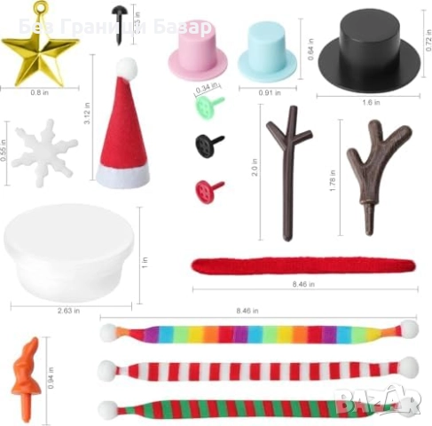 Нов Детски комплект за коледна изработка снежен човек от глина за деца, снимка 3 - Декорация за дома - 52507739