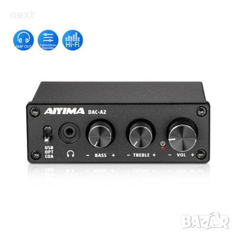 AIYIMA DAC A2 , мини ДАК с усилвател за слушалки и звукова карта HiFi + Гаранция, снимка 3 - Ресийвъри, усилватели, смесителни пултове - 43097801