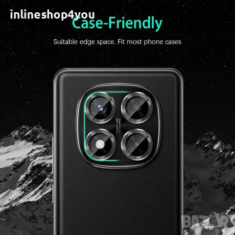 Стъклен Протектор за Камера Тип Рингове за Xiaomi Redmi Note 14 Pro 5G, снимка 4 - Фолия, протектори - 49233430