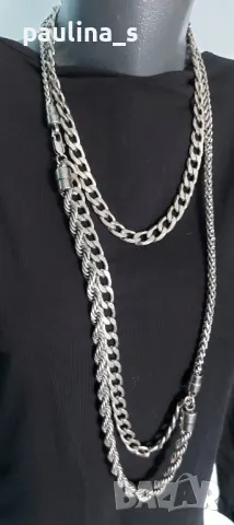 Рокерски ланец стомана / Уникален с различни плетки, снимка 7 - Колиета, медальони, синджири - 48565239