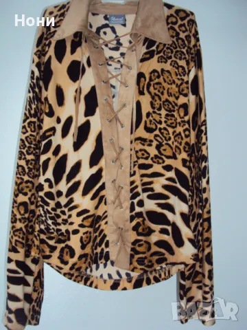 Дамска блуза с тигрови орнаменти, снимка 1