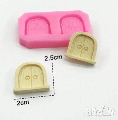 2 малки вратички врата силиконов молд форма фондан украса декор торта