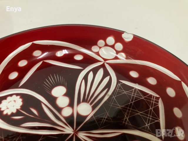 Част от сервиз от червен кристал, снимка 2 - Сервизи - 51050384