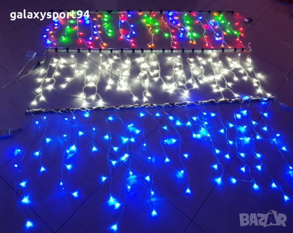 BLUE LED Сини ЛЕД Висящи Лампи 3х60 с опция снаждане Коледна украса, снимка 4 - Лед осветление - 38504967
