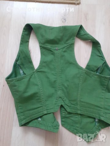 Зелен дънков елек, снимка 5 - Гащеризони - 35477561