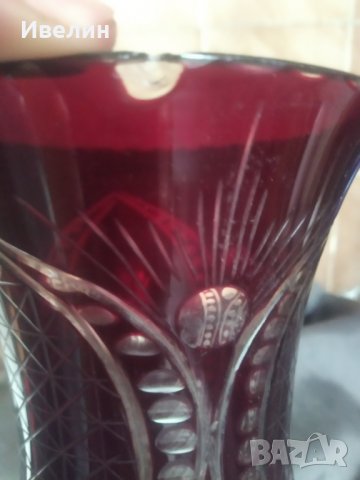 кристална ваза тип бохемия арт деко, снимка 5 - Антикварни и старинни предмети - 32801247