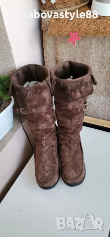 Ботуши Esprit Естествен велур 40.5н., снимка 11 - Дамски ботуши - 52957244