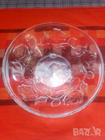 Ретро стъклени купички и плата, снимка 10 - Чинии - 32894099