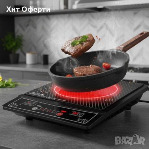 Индукционен котлон Cheffinger 2000W с дигитален дисплей, снимка 7 - Котлони - 53127062