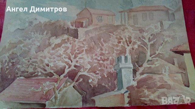 Ангел Ботев картина акварел , снимка 2 - Картини - 38999909