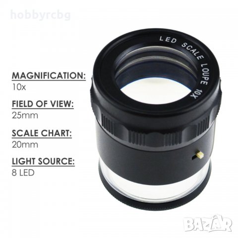 Светлодиодна лупа-скала с 20мм мащабна таблица, снимка 3 - Други инструменти - 25809868