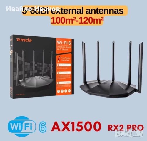 Рутер Tenda RX2 Pro  Wi-Fi 6 AX1500