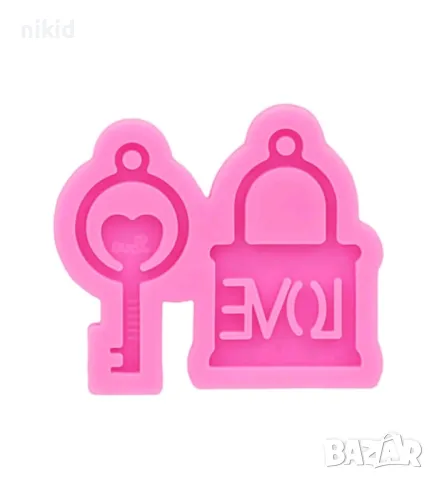 Ключ с Катинар Love силиконов молд форма фондан шоколад висулка колие Свети Валентин декор, снимка 4 - Форми - 48817931