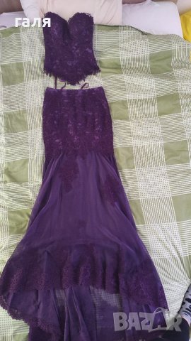 Лилава рокля от две части, снимка 1 - Рокли - 36816719