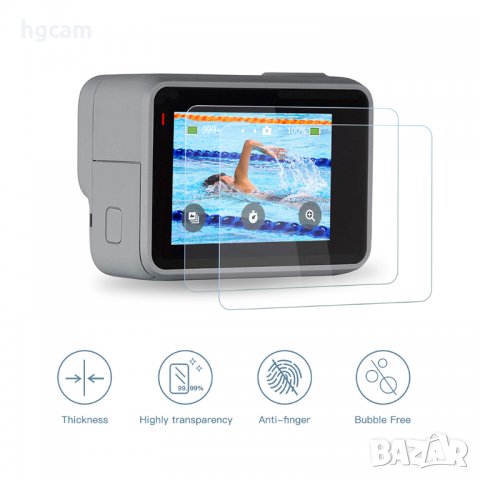 Стъклени протектори за GoPro Hero 7 White/Silver, За екрана и обектива, снимка 2 - Чанти, стативи, аксесоари - 27762801