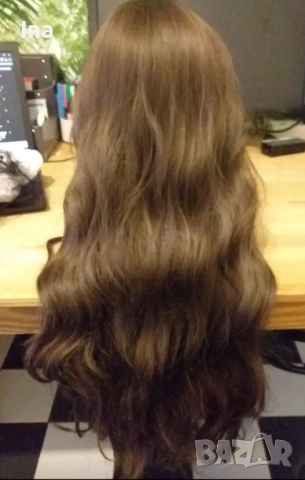 Кестенява дълга перука, снимка 2 - Аксесоари за коса - 52969439