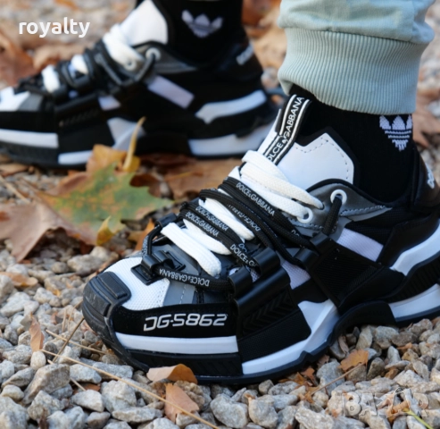 Мъжки Сникърси-Dolce&Gabbana- Бяло и Черно, снимка 3 - Маратонки - 51632046