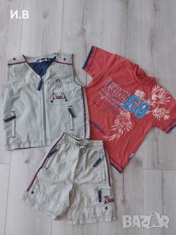 Лот къси панталони, елек и тениска за момченце , снимка 1 - Детски комплекти - 33128183