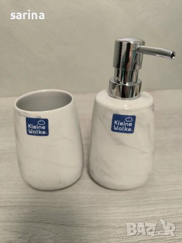 Комплект дозатор за сапун и чашка