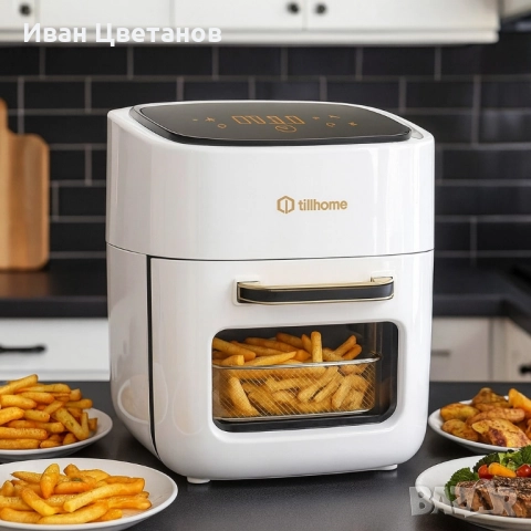 Електрически фритюрник с горещ въздух,обем 15 л., таймер + touch-screen, снимка 2 - Фритюрници - 52137022