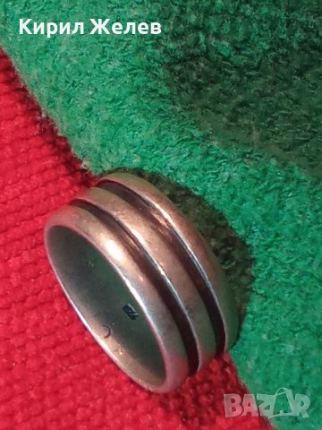 СТАРА МАРКОВА СРЕБЪРНА АРТ ДЕКО ХАЛКА ПРЪСТЕН МАРКИРАНО СРЕБРО 925 и ЩЕМПЕЛ PSCL 28781, снимка 3 - Фигурки - 37252475