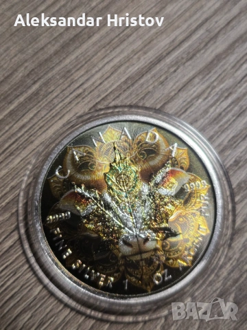 Лимитирана версия на канадската сребърна монета „Кленов лист“, снимка 4 - Колекции - 53466630