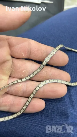 Дамско сребърно колие, оксидация с позлата, снимка 1