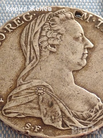 Сребърна монета 1 талер 1780г. Ранен Рестрайк Мария Терезия 13799, снимка 3 - Нумизматика и бонистика - 42930225
