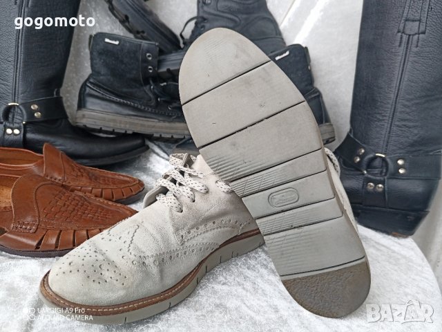 мъжки обувки Оксфорд, 42 - 43, 100% естествена кожа= велур, снимка 7 - Ежедневни обувки - 43187487