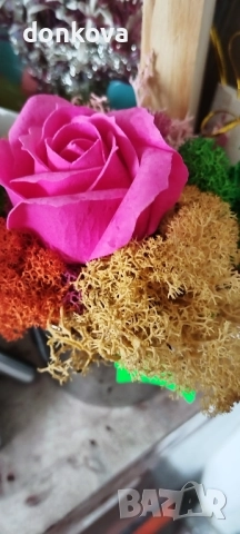 декорации ръчно изработени от жив скандинавски мъх и сапунени рози., снимка 14 - Декорация за дома - 52206003