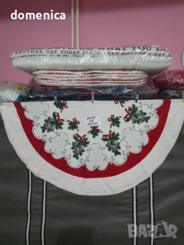  Коледни кръгли покривки за маса, снимка 2 - Покривки за маси - 52474696