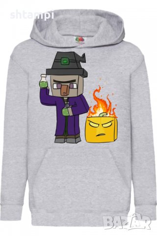 Детски Суитчър/Суитшърт Minecraft Witch,Minecraft,Игра,Подарък,Изненада,Забавление,Рожден Ден