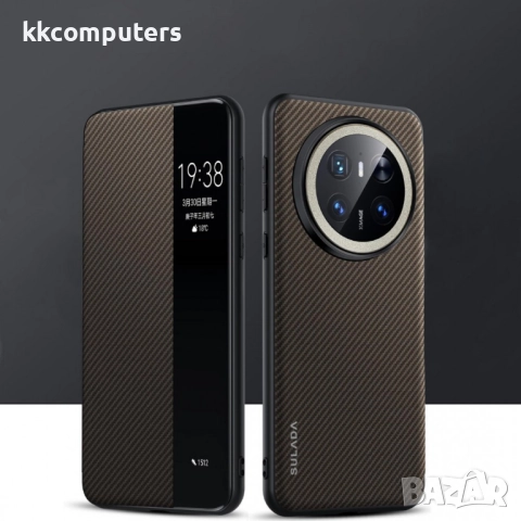 Калъф SULADA Kevlar за Huawei Mate 70 – смарт капак с прозорец, кожена текстура и магнитна функция, , снимка 4 - Калъфи, кейсове - 52221673