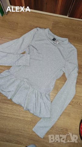 H&M нова блестяща блуза , снимка 3 - Блузи с дълъг ръкав и пуловери - 43699108