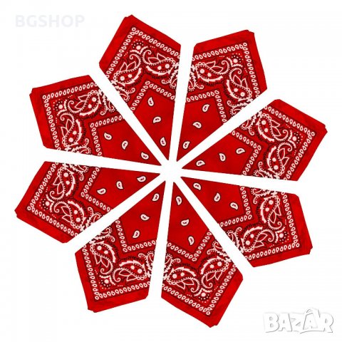 Бандана - Хип Хоп шал - Червен, снимка 10 - Шалове - 28410823