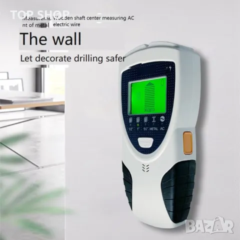 SH301 Метален детектор с подсветка,Дървени,метални шпилки,търсач на кабели, снимка 2 - Друга електроника - 48667206