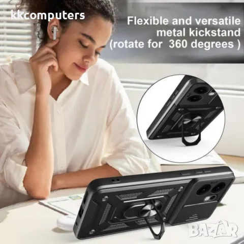 OPPO Reno13 F 4G / 5G Sliding Camera Cover Design /TPU Hybrid PC Удароустойчив Ring Holder Калъф и П, снимка 4 - Калъфи, кейсове - 49906713
