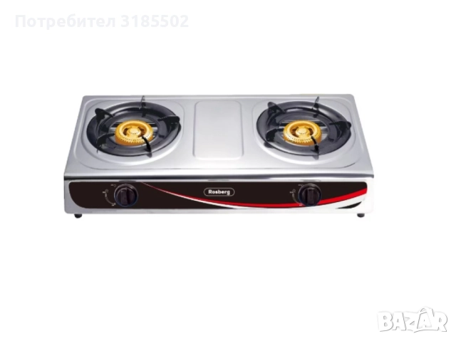 Котлон газов двоен Rosberg R51454AD, 30 mbar, Неръжд, стомана, Чугунени горелки, 2 ГОДИНИ ГАРАНЦИЯ, снимка 3 - Котлони - 51432490