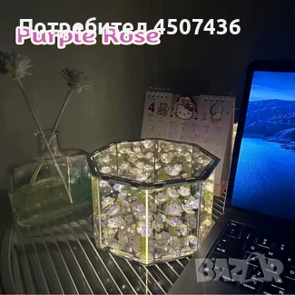 Ръчно изработена 3-Д LED нощна лампа с Рози, Направи си сам домашен декор, снимка 14 - Настолни лампи - 50813476