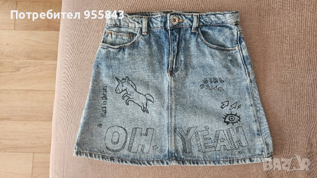 Дънкова пола Zara с рисунки