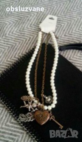 Двойна огърлица с перли и ангелче 💥, снимка 1