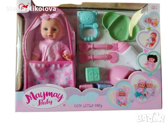 Кукла бебе с кош, аксесоари и звуци