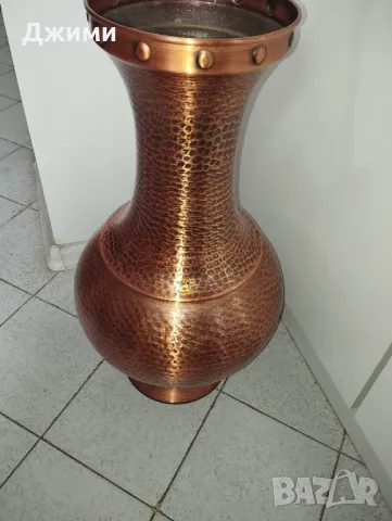 кован мед ваза за цветя, снимка 7 - Антикварни и старинни предмети - 48353002